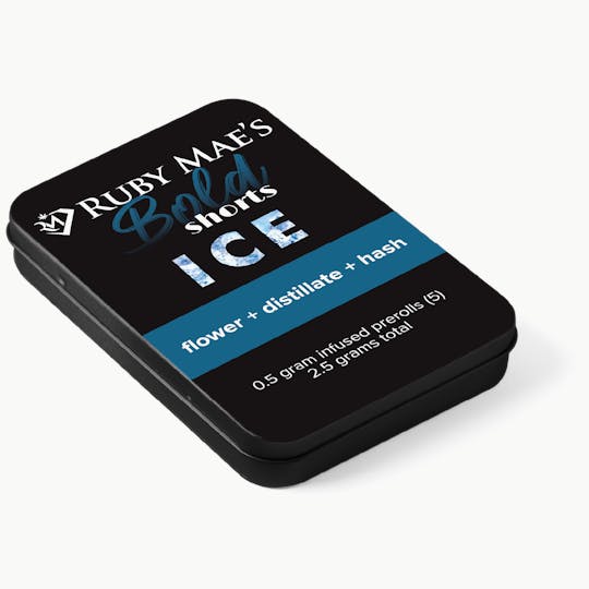 Ruby Mae's - Bold ICE Shorts | .5 Infused PreRolls - 5 Pack | Garlic Icing (Indica) - 1
