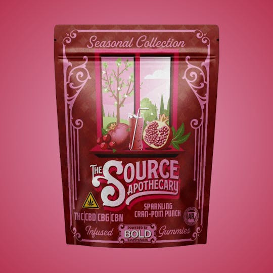 The Source Apothecary - Sparkling Cran Pom Punch CBD, CBG, & CBN Enriched Gummies - 1