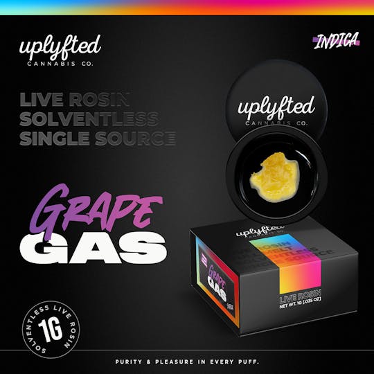 Uplyfted Cannabis Co - Grape Gas Live Rosin 1G - 1
