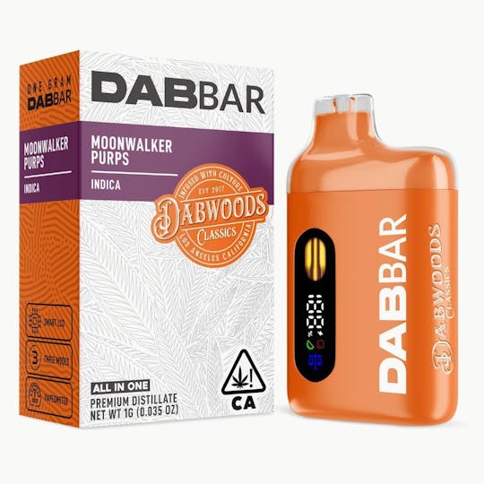 Dabwoods - VAPE- DABBAR CLASSICS 2.0 DISTILLATE MOONWALKER PURPS 1G - 1
