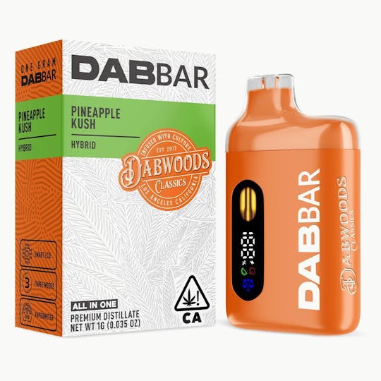 Dabwoods - VAPE- DABBAR CLASSICS 2.0 DISTILLATE PINEAPPLE KUSH 1G - 1