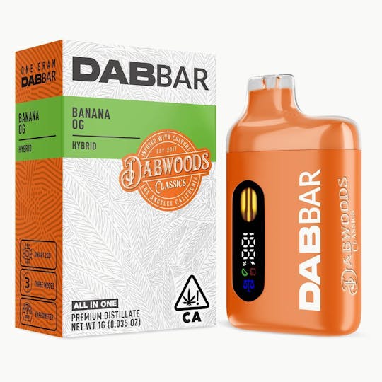Dabwoods - VAPE- DABBAR CLASSICS 2.0 DISTILLATE BANANA OG 1G - 1