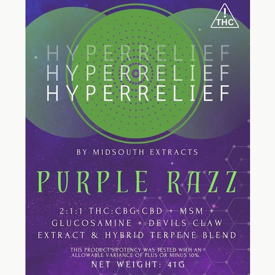 MidSouth Extracts - Gummies - Hyper Relief - 100mg- Purple Razz - 1