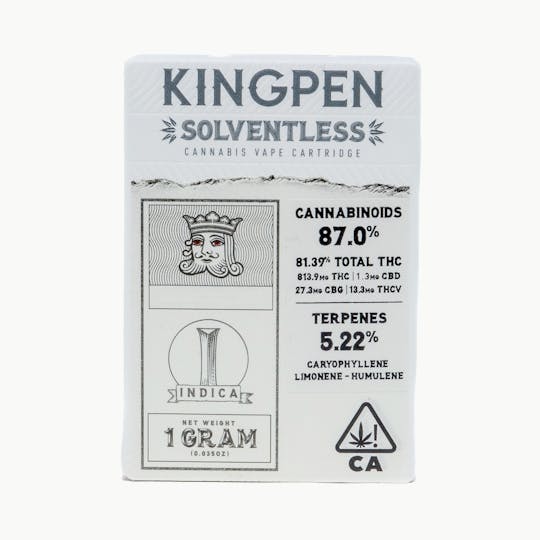KINGPEN - Kingpen Solventless | Garlic Oreoz Indica 1g Vape Cartridge - 1