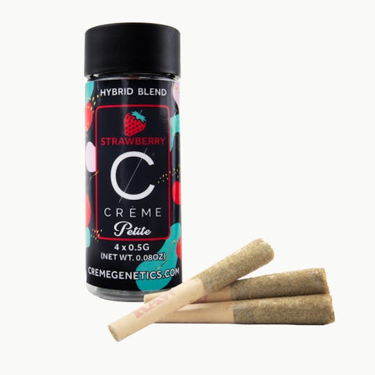 Crème Genetics - Strawberry Cone Petites Infused Mini Pre-rolls (0.5 x 4 = 2.5g total) - 1