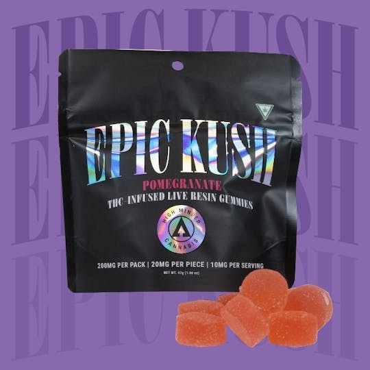 High Minded - Epic Kush - Live Resin Gummies 200mg - 1