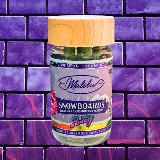 Malibu Premium Cannabis - Snowboards | Runtz | 6pk Infused Prerolls 4.2g - 1