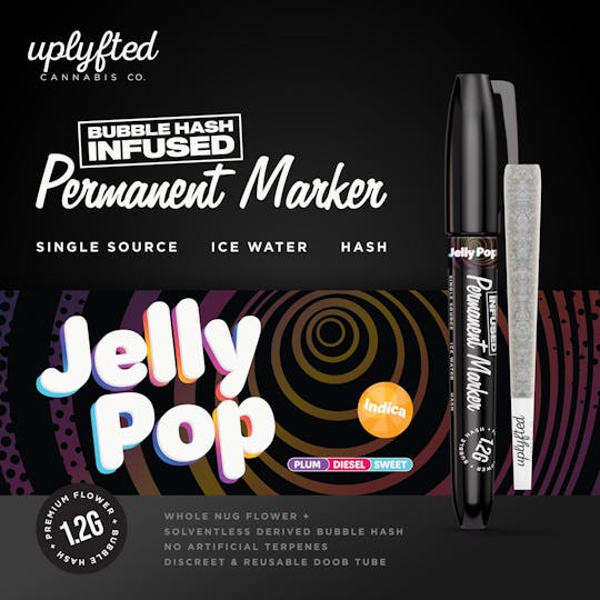 Uplyfted Cannabis Co - 1.2g Bubble Hash Infused Pre-Roll -Permanent Marker X Jelly Pop - 1