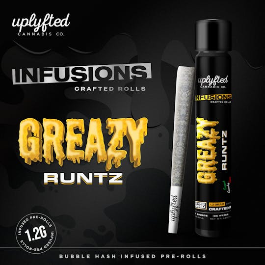 Uplyfted Cannabis Co - 1.2g Bubble Hash Infused Pre-Roll - Greazy Runtz - 1