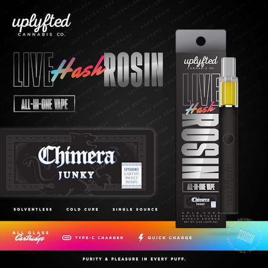 Uplyfted Cannabis Co - Live Rosin .5g Disposable Vape - Chimera Junky - 1