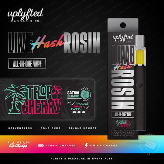 Uplyfted Cannabis Co - Live Rosin .5g Disposable Vape - Trop Cherry - 1