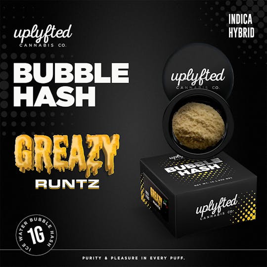 Uplyfted Cannabis Co - 1g Bubble Hash Concentrate - Greazy Runtz - 1