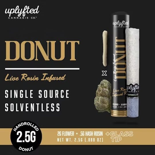 Uplyfted Cannabis Co - 2.5g Live Rosin Donut- Grape Gas X Banaconda - 1