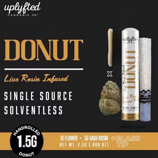 Uplyfted Cannabis Co - 1.5g Mini Live Rosin Donut- Cap Junky X Dulce De Uva - 1
