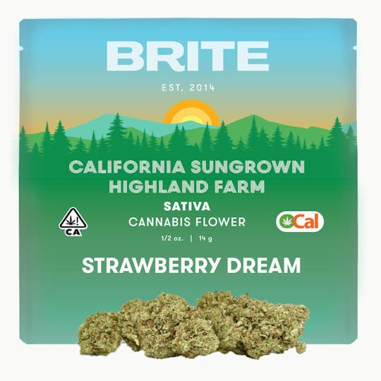Brite Labs - BRITE Highland OCal Sun-Grown Flower (14g) - Sativa - Strawberry Dream - 1
