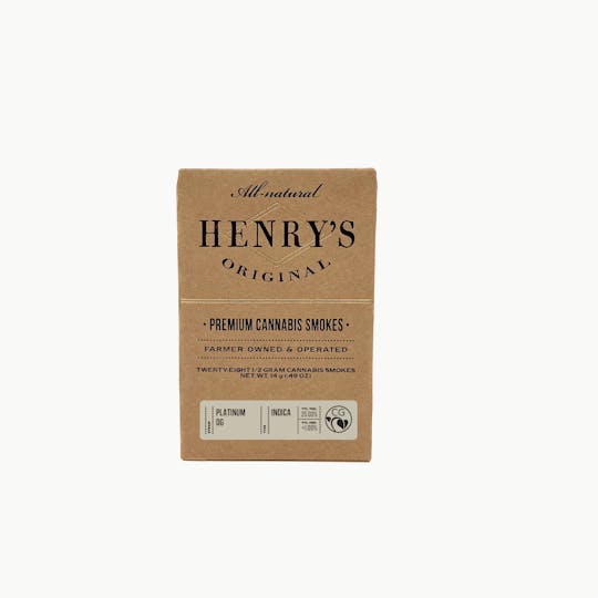Henry's Original - 14g Total 28-Pack Pre-Rolls (.5g each) - Platinum OG - 1