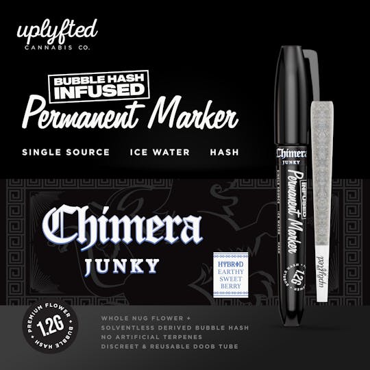 Uplyfted Cannabis Co - 1.2g Bubble Hash Infused Pre-Roll -Permanent Marker X Chimera Junky - 1