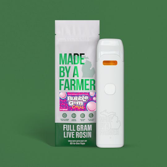 Made By A Farmer - 1G Live Rosin Vape - Bubblegum Oasis x Quality Cannabis Farms - 1
