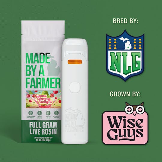 Made By A Farmer - 1G Live Rosin Vape - Guava Cherry Delight x Wise Guys Farms - 1