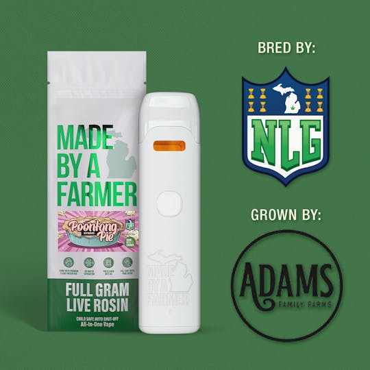 Made By A Farmer - 1G Live Rosin Vape - Poontang Pie x Adams Family Farm - 1
