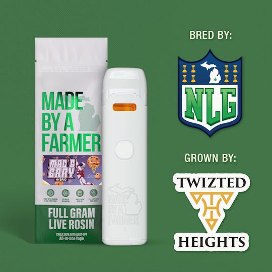 Made By A Farmer - Live Rosin 1G Vape x Twizted Heights - Mac & Gary - 1