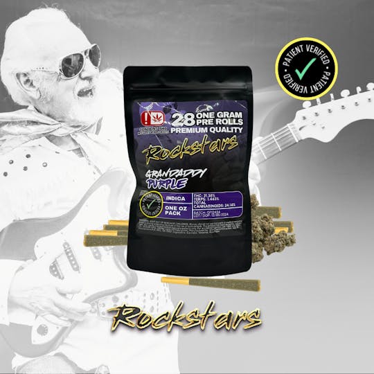 710Trading - Rockstars - 28g Pre Roll Pack - Grandaddy Purple - 1