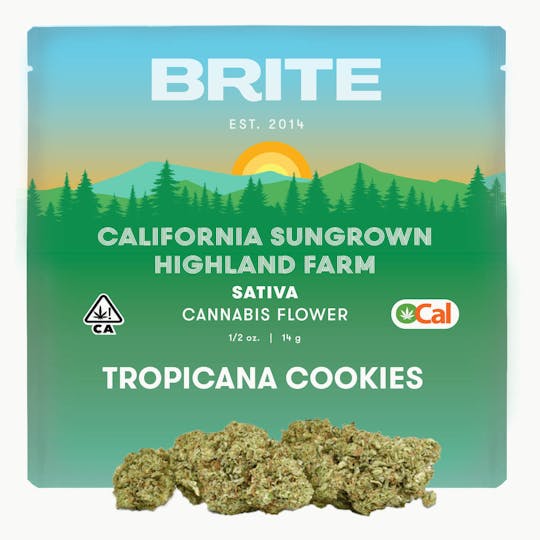 Brite Labs - BRITE Highland OCal Flower (14g) - Sativa - Tropicana Cookies - 1