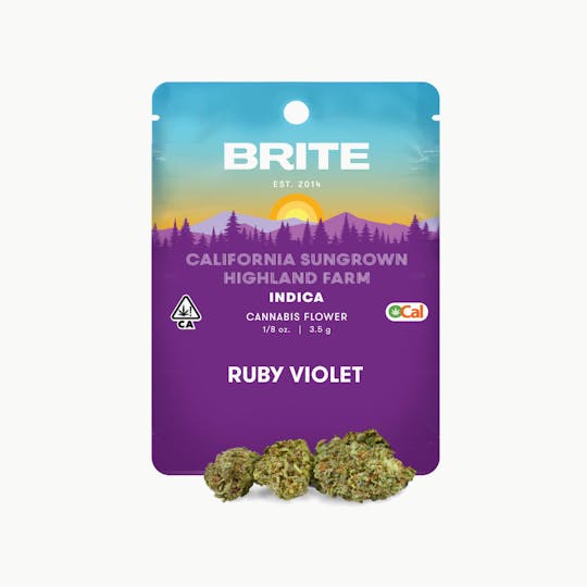 Brite Labs - BRITE Highland OCal Flower (3.5g) - Indica - Ruby Violet - 1
