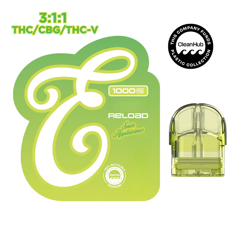 Eureka Reload - 1G Fusion - Sour Appleicious (3:1:1 Thc/Cbg/Thcv) pod