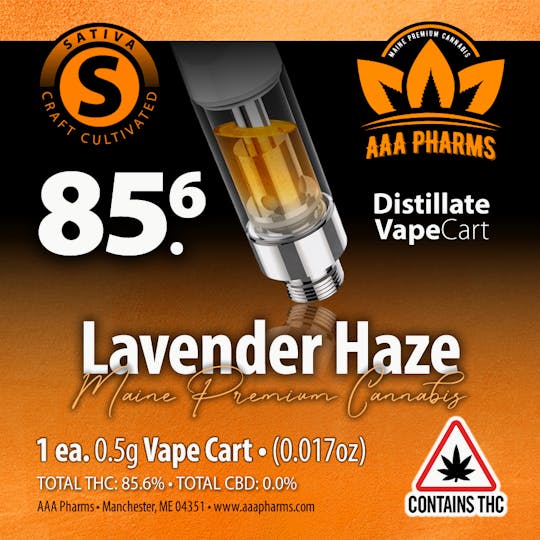 AAA Pharms - Lavender Haze - 0.5g Distillate Cart - 1