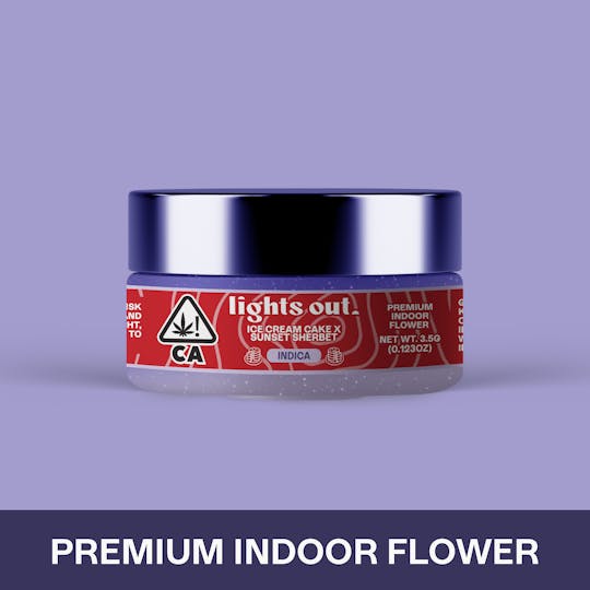 Lights Out - Ice Cream Cake x Sunset Sherbet (Indica) Flower 3.5g - 1