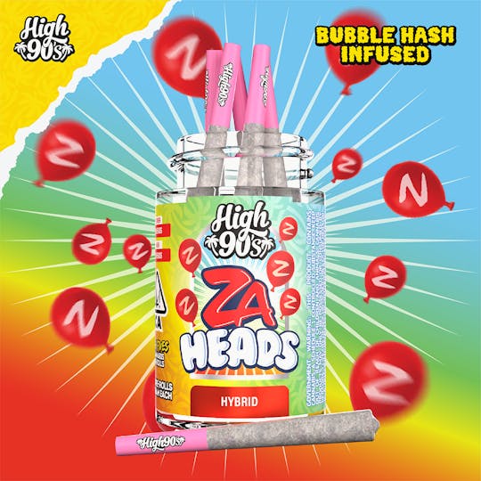 HIGH 90s - ZA Heads - 0.5g High Fives Bubble Hash Infused Pre-Rolls 5 Pack - 1