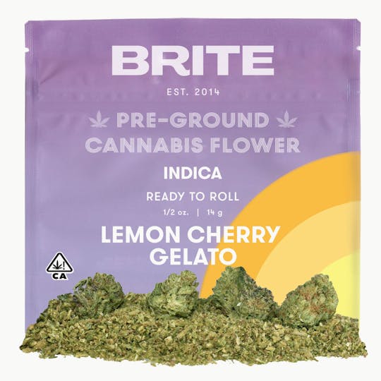 Brite Labs - BRITE Pre-Ground Flower (14g) - Indica - Lemon Cherry Gelato - 1