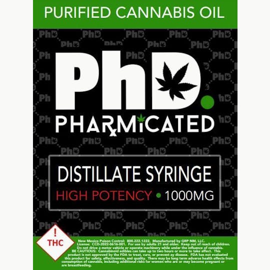 Pharmicated - PhD - Distillate Syringes - 1000 mg High Potency - 1