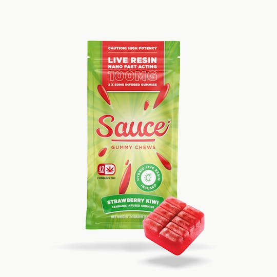 Sauce. - Sauce Gummy Chews - Strawberry Kiwi - 100MG Live Resin Edibles (AZ) - 1