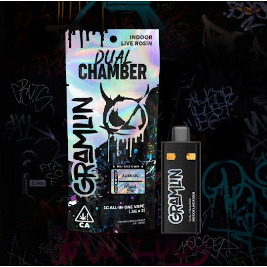 Gramlin - Peach Pie x Alien OG - Dual Chamber Live Rosin AIO Vape 1g - 1
