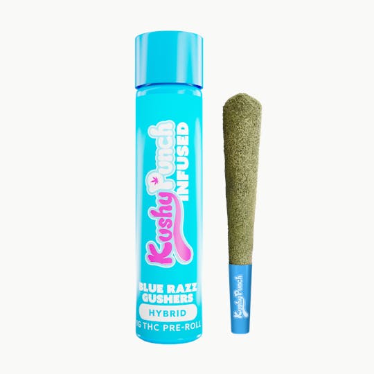 Kushy Punch - 1G Kushy Punch Infused Liquid Diamond Preroll - Blue Razz Gushers - 1