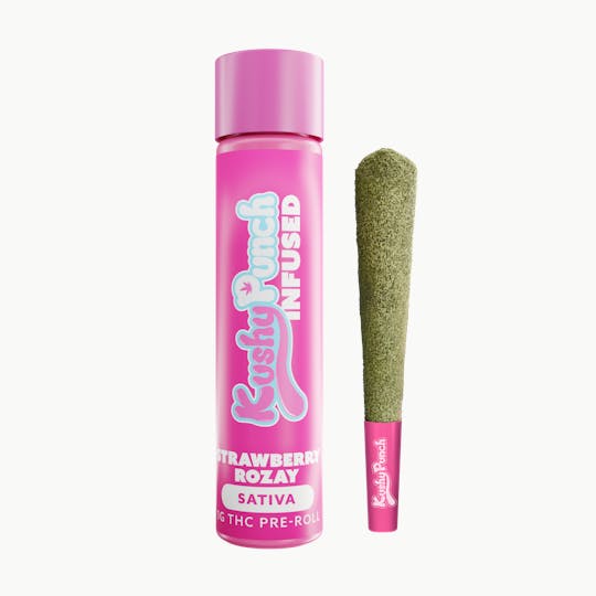 Kushy Punch - 1G Kushy Punch Infused Liquid Diamond Preroll - Strawberry Rozay - 1