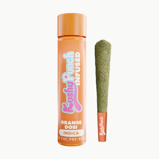 Kushy Punch - 1G Kushy Punch Infused Liquid Diamond Preroll - Orange Dosi - 1