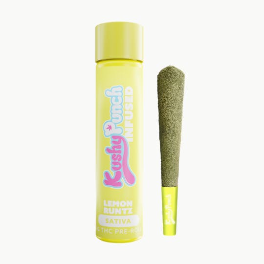 Kushy Punch - 1G Kushy Punch Infused Liquid Diamond Preroll - Lemon Runtz - 1