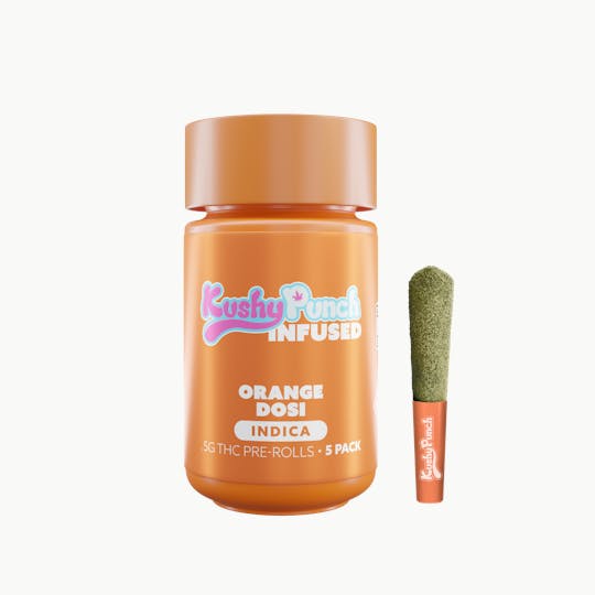 Kushy Punch - 5PK Kushy Punch Infused .5g Liquid Diamond Prerolls - Orange Dosi - 1