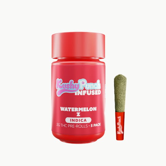 Kushy Punch - 5PK Kushy Punch Infused .5g Liquid Diamond Prerolls - Watermelon Z - 1