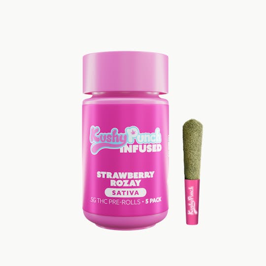 Kushy Punch - 5PK Kushy Punch Infused .5g Liquid Diamond Prerolls - Strawberry Rozay - 1