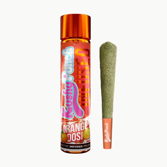 Kushy Punch - 1G Kushy Punch Infused Liquid Diamond Preroll - Orange Dosi - 1