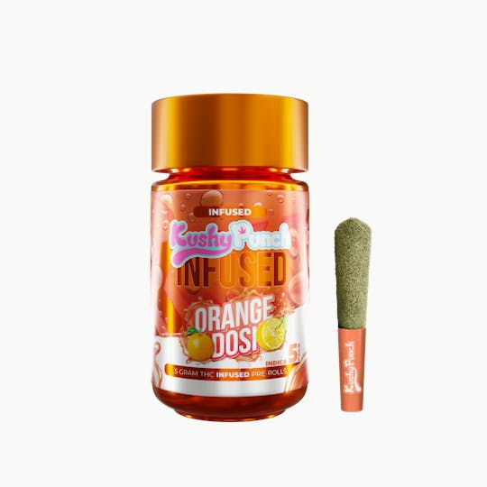 Kushy Punch - 5PK Kushy Punch Infused .5g Liquid Diamond Prerolls - Orange Dosi - 1