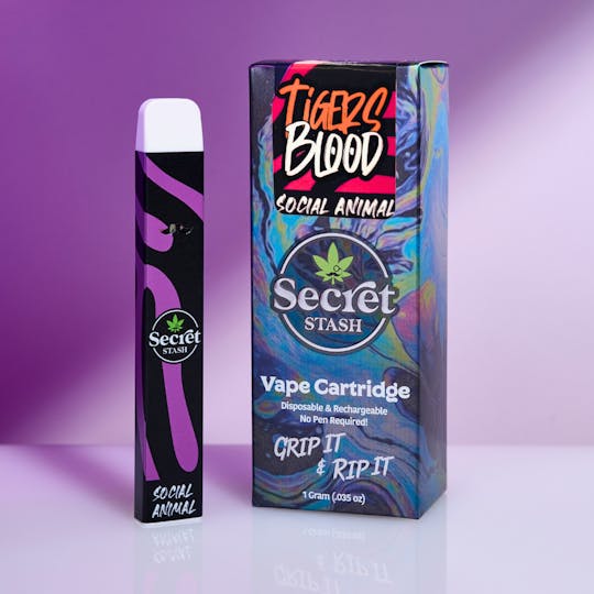 Secret Stash - Secret Stash | Disposable Cart | Social Animal | Tiger's Blood | 1g (NEW) - 1