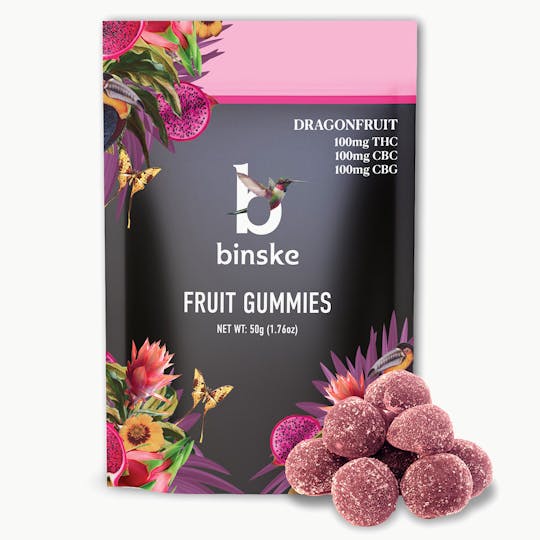 binske - Dragonfruit Fruit Gummy - 100mg THC: 100mg CBC: 100mg CBG - 1