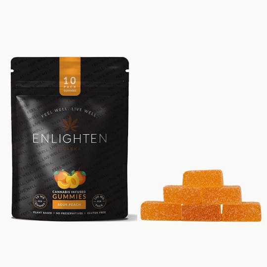 Enlighten - Sour Peach Gummies | 10 Pack (100mg) - 1