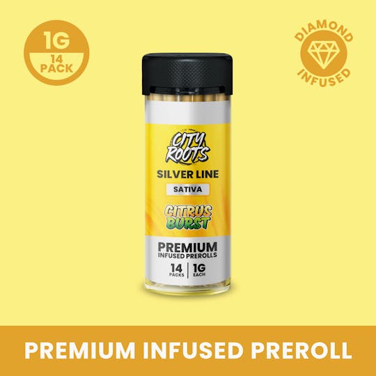 City Roots - Citrus Burst (Sativa) 14pk Infused Prerolls 14g - 1