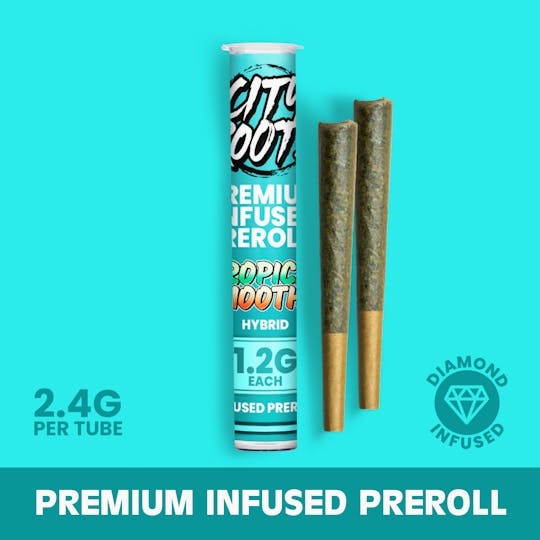 City Roots - Tropical Smoothie (Hybrid) 2pk Infused Prerolls 2.4g - 1
